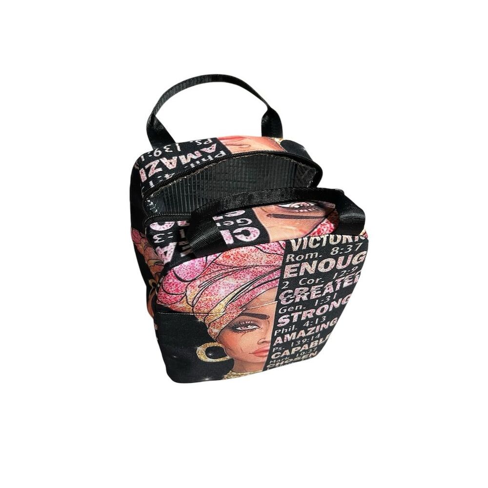 African Lady Insulated Lunch Bag Multicolor Empowering Theme - Picture 7 of 13